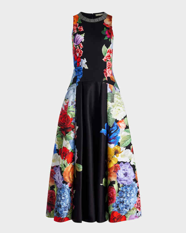 Adley Floral Drop-Waist Midi Dress